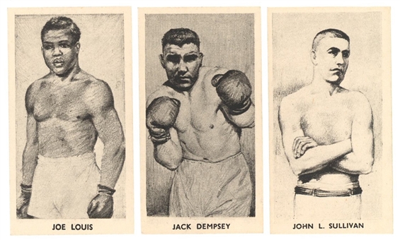 1938 F.C. Cartledge "Famous Prize Fighters" Complete Set (50) - Including Joe Louis, Jack Dempsey, and John L. Sullivan 